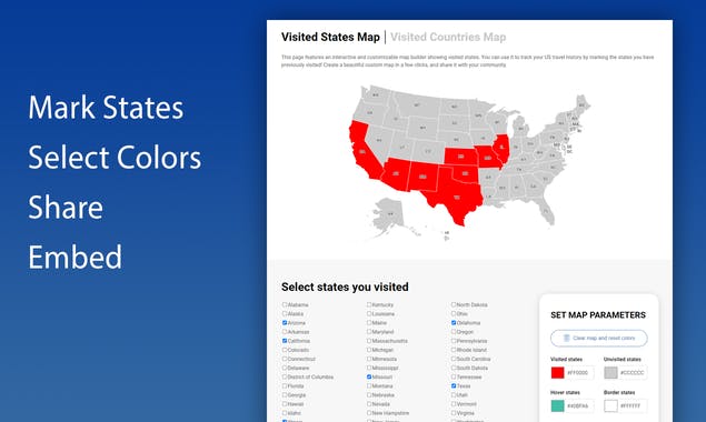 Visited States Map