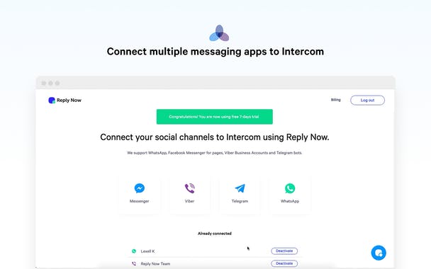 Reply Now Integration for Intercom