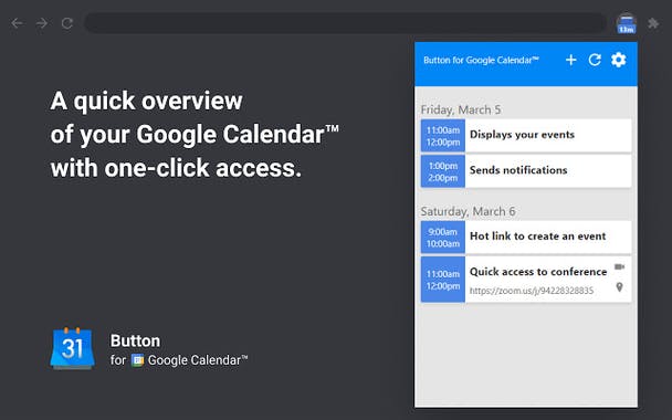 Button for Google Calendar™