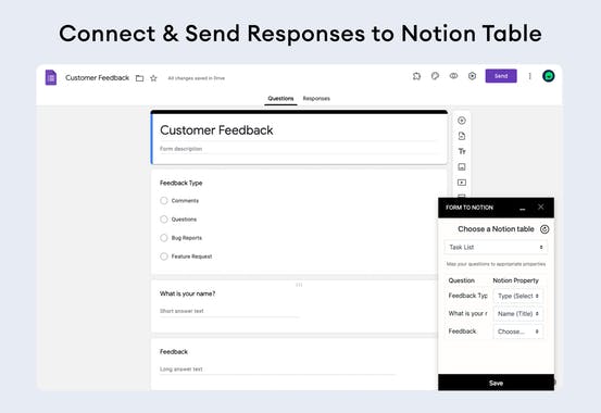 Google Forms to Notion