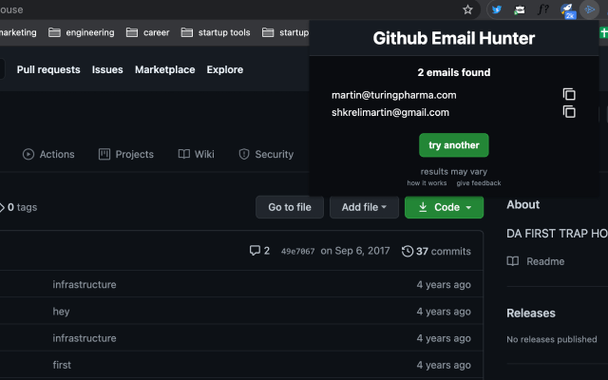 GitHub Email Hunter