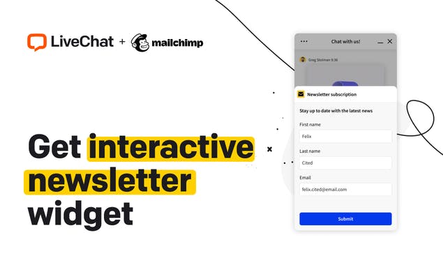 Mailchimp Newsletters widget by LiveChat