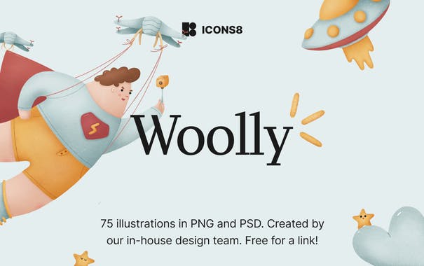 Woolly illustrations by Icons8