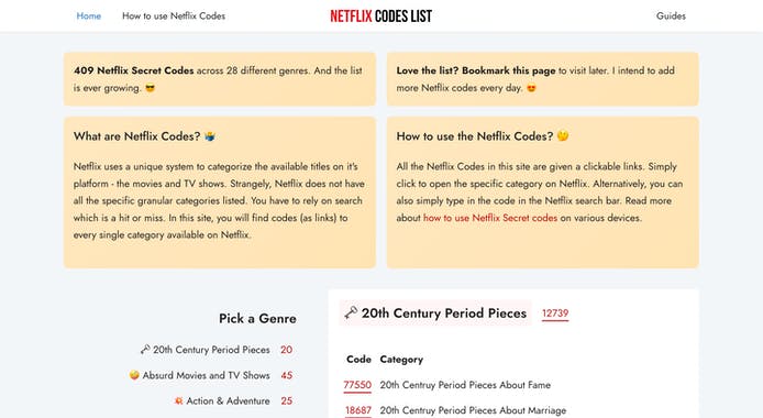 Netflix Secret Codes