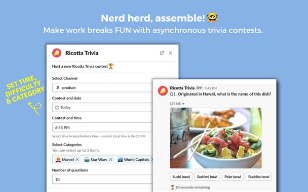 Ricotta Trivia on Slack