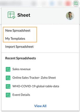 Zoho Sheet Extension & Web Clipper