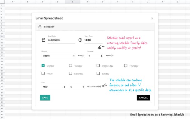 Email Google Spreadsheets