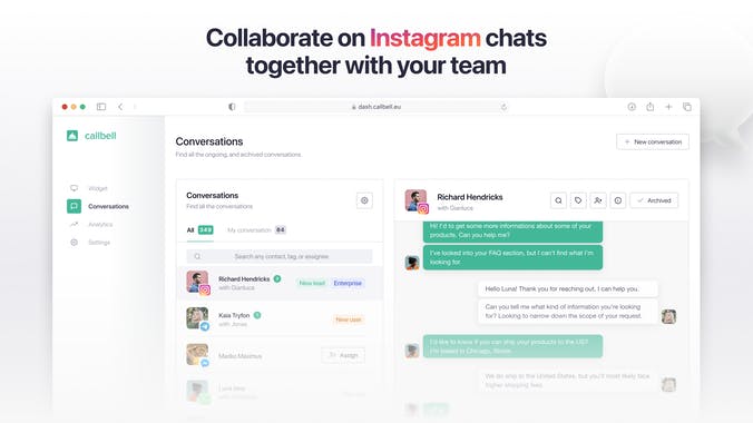 Instagram Direct for Teams by Callbell