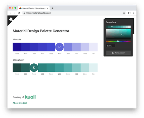 Material Design Palette Generator