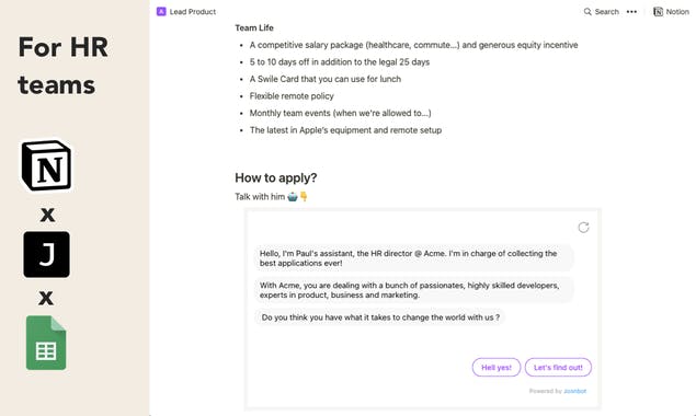 Chatbot in Notion