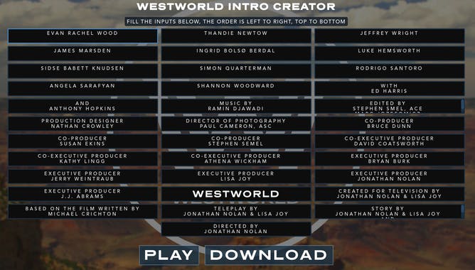 Westworld Intro Creator