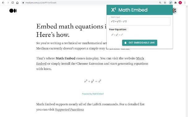 Math Embed