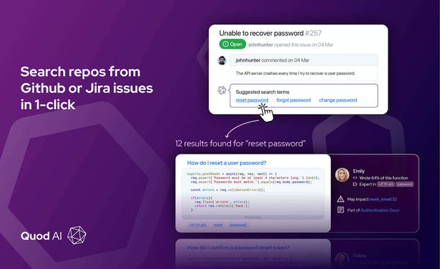 Code search for Github & Jira by Quod AI