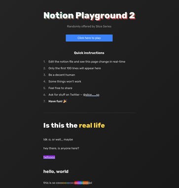 Notion Playground by Slice