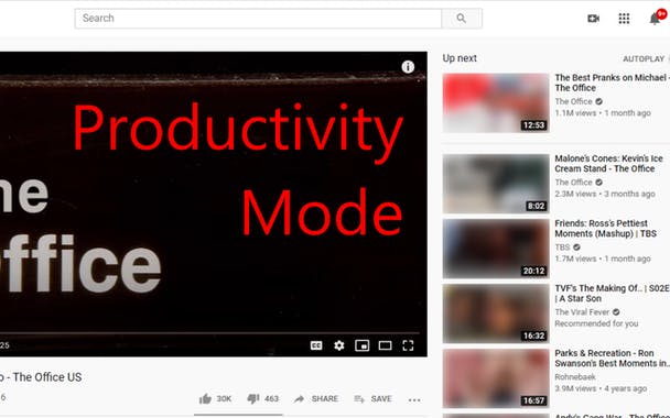 YouTube Productivity Mode