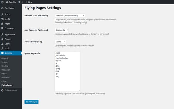 Flying Pages for WordPress