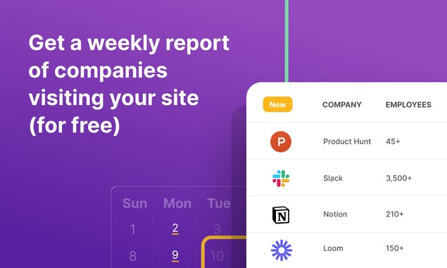 Weekly Visitor Report by Clearbit