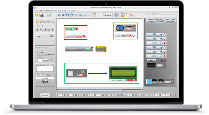 Arduino Simulator Drag & Draw