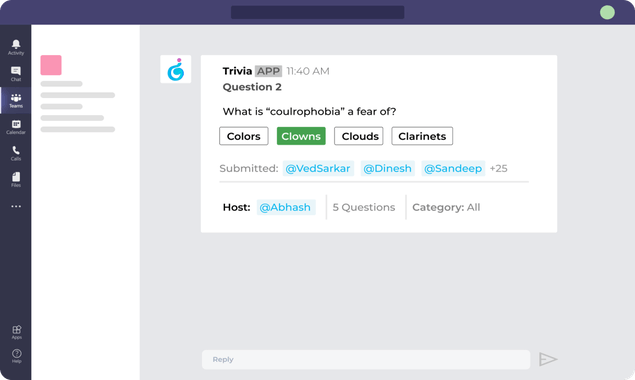 Trivia for Microsoft Teams