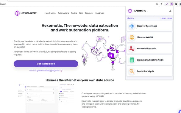 Hexomatic Browser Extension