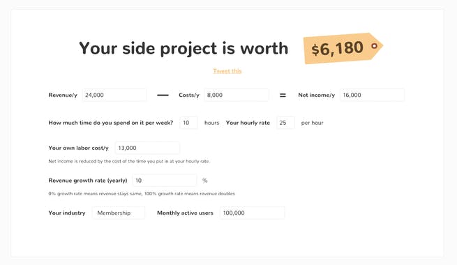 How Much Is My Side Project Worth?