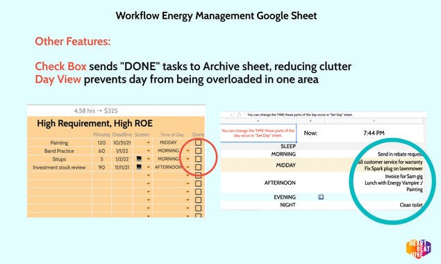Workflow Energy Management Sheet