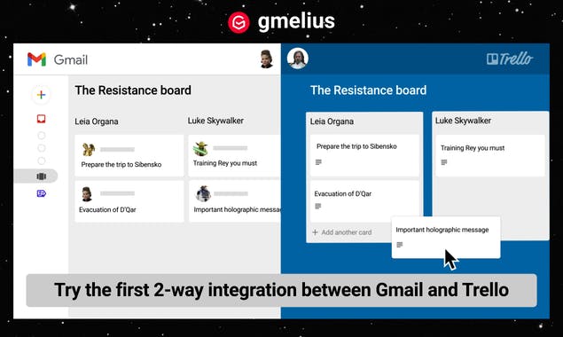 Gmail + Trello by Gmelius