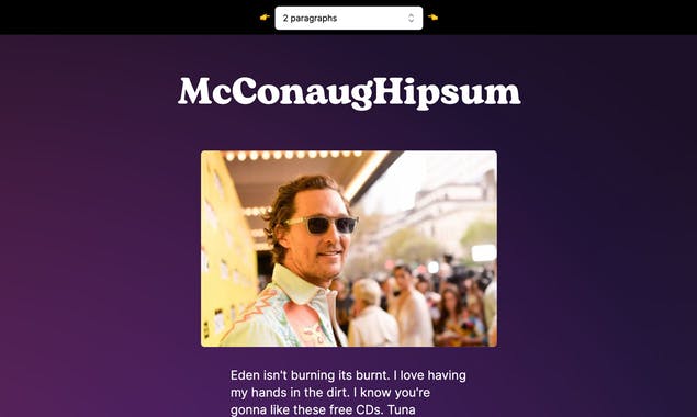 McConaugHipsum