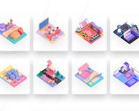 Isometric 3D Icons & Animated Scenes