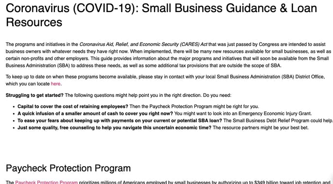 COVID-19 Loan Resources for Startups