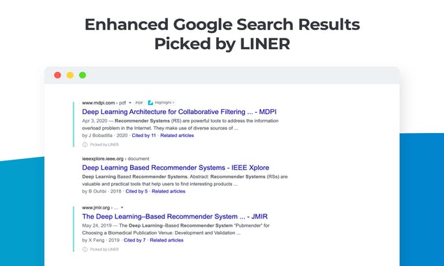 Improved Google Search by LINER