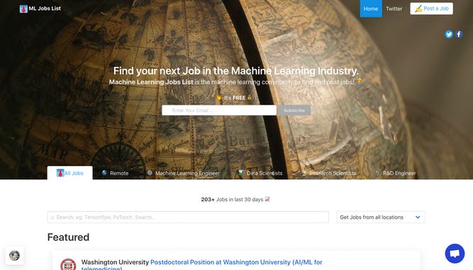 Machine Learning Jobs List