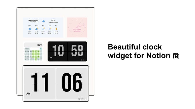 Flip Clock Notion Widget