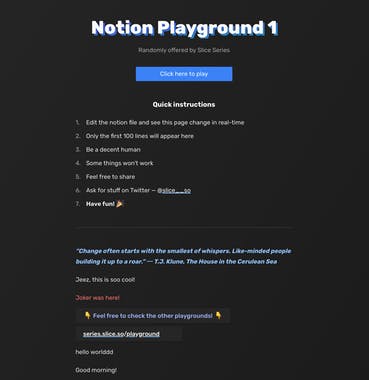 Notion Playground by Slice