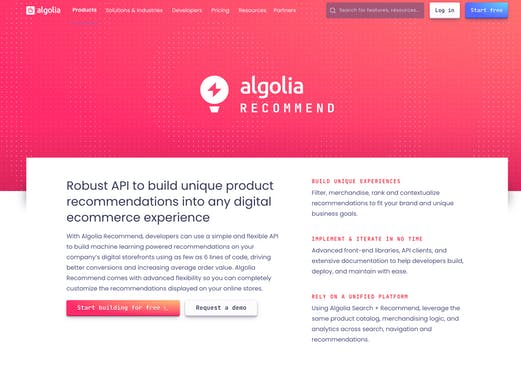 Algolia Recommend