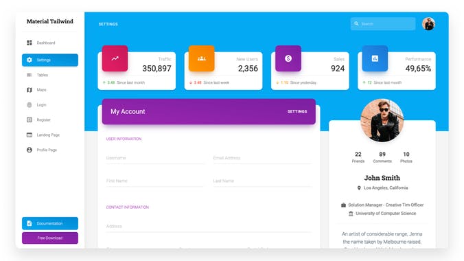 Material Tailwind Dashboard React