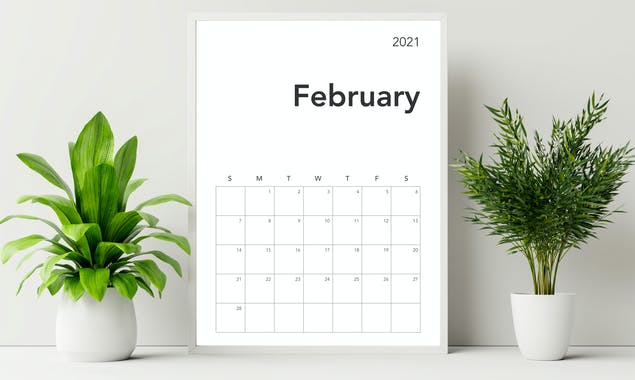 Minimal Calendar For 2021