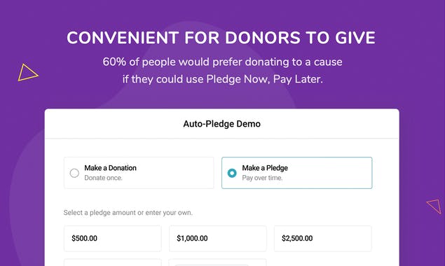 Pledge Now Pay Later by CauseVox