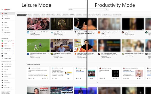 YouTube Productivity Mode