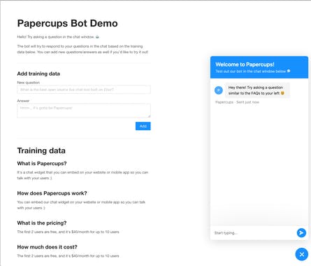 Papercups FAQ Bot