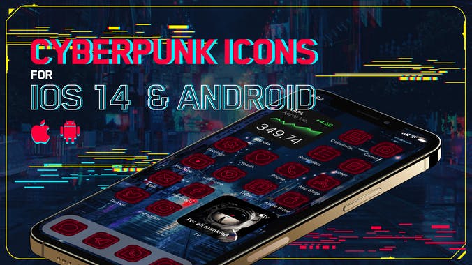 Cyberpunk Icons for iOS 14 & Android