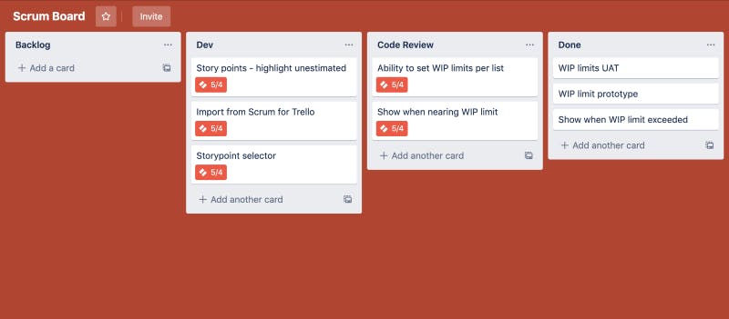 Kanban WIP for Trello