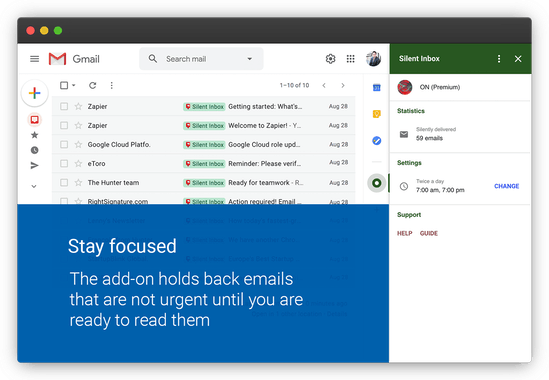 Silent Inbox for Gmail