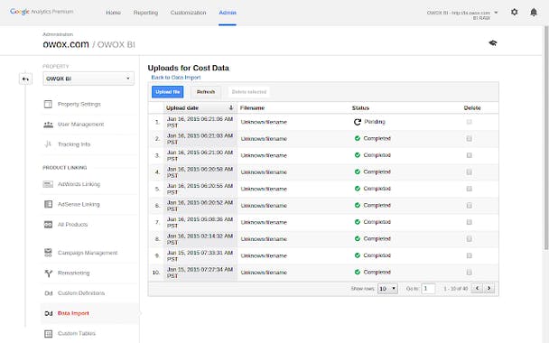 Google Analytics Cost Data Uploader