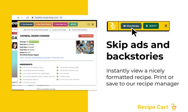 Recipe Cart Chrome Extension