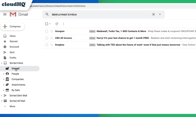 Sort Gmail Inbox by cloudHQ