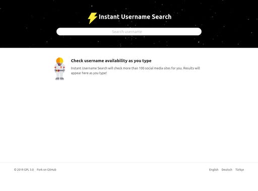 Instant Username Search