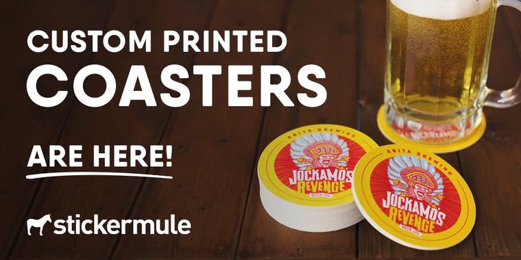 Sticker Mule Circle Coasters