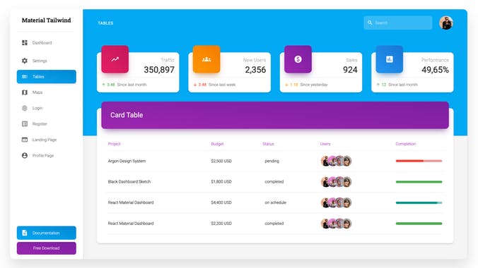 Material Tailwind Dashboard React