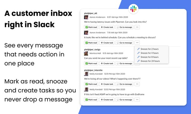 Customer Inbox in Slack by Across